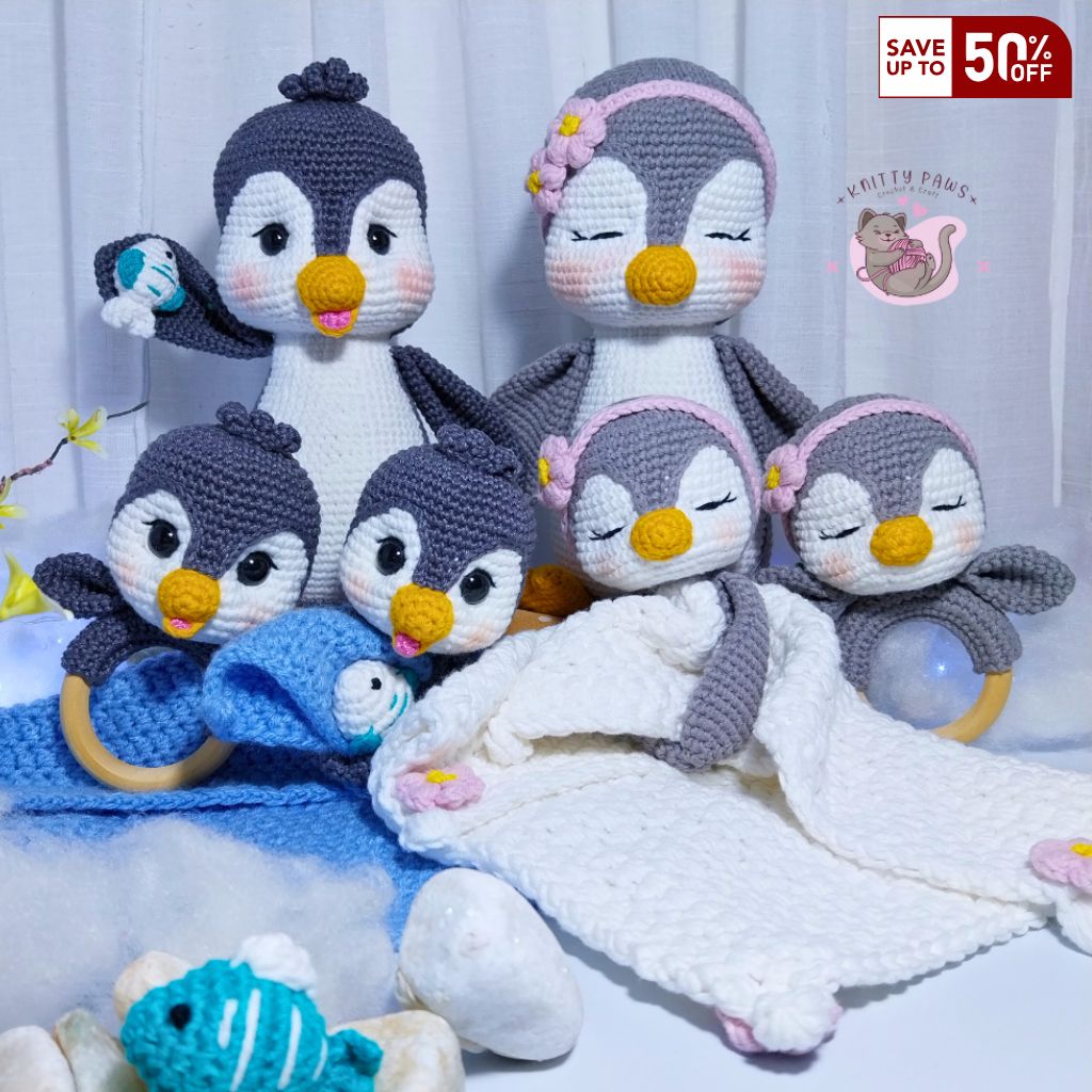 Modello all'uncinetto pinguino 6 in 1